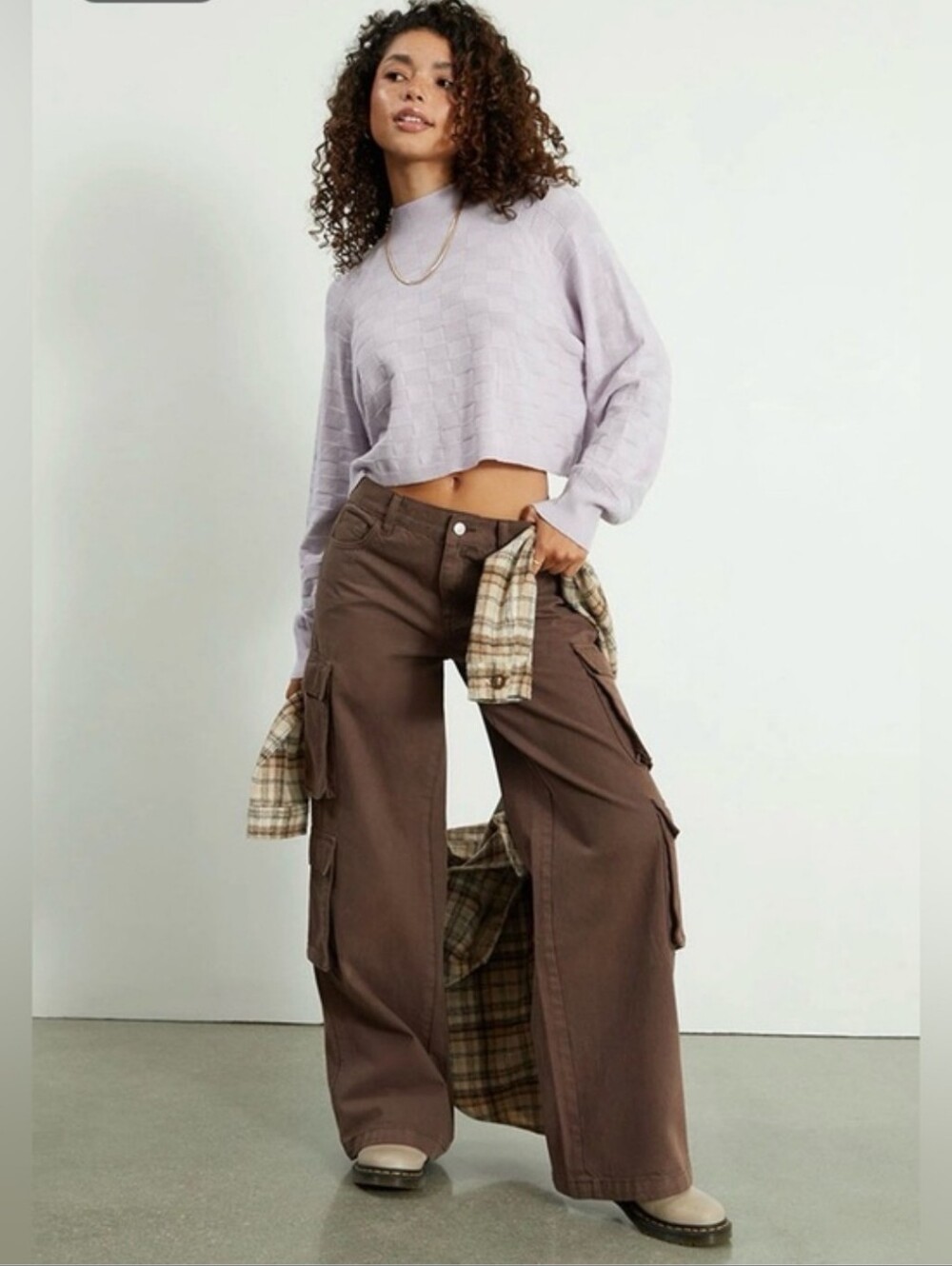 Pacsun 90's Baggy Brown Wide-Leg Cargo Pants - Picture 1 of 13